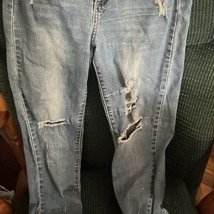 Distressed Blue Skinny Jeans